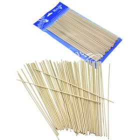 Palillos y pinzas de madera PALILLOS REDONDOS NIEFENVER SIN PUNTA 20CM BOLSA 100 UD