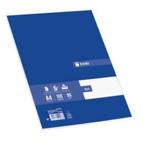 Papel cuadriculado y rayado PAPEL A4 ENRI  80g 100h CUADRIC.4x4