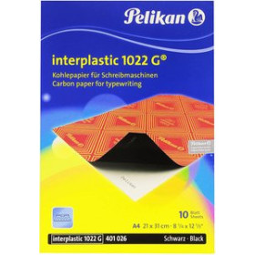 Papel carbón PAPEL CARBON PELIKAN INTERPLASTIC 1022G A4 caja de 10 NEGRO (401026)