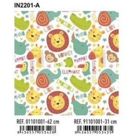 Papel de regalo en bobina PAPEL de REGALO BOBINA BASIKA 31 cm x 80 m (2 Kg aprox.) INFANTIL (IN2201-A 31 CM)