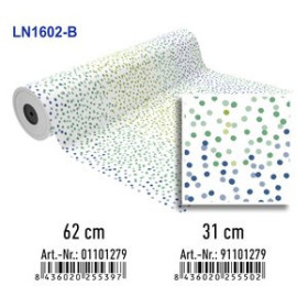 Papel de regalo en bobina PAPEL de REGALO BOBINA BASIKA 31 cm x 80 m (2 Kg aprox.) LUNARES (LN1602-B 31 CM)