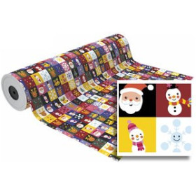 Papel de regalo en bobina PAPEL de REGALO BOBINA BASIKA 31 cm x 80 m (2 Kg aprox.) NAVIDAD (NV1401-A 31 CM)