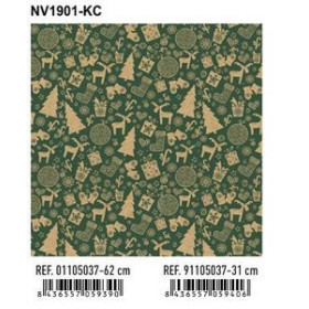 Papel de regalo en bobina PAPEL de REGALO BOBINA BASIKA 31 cm x 80 m (2 Kg aprox.) NAVIDAD (NV1901-KC 31 CM)