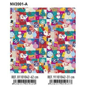 Papel de regalo en bobina PAPEL de REGALO BOBINA BASIKA 62 cm x 80 m (4 Kg aprox.) NAVIDAD (NV2001-A 62 CM)