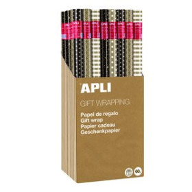 Papel de regalo en rollo PAPEL de REGALO ROLLO APLI 0