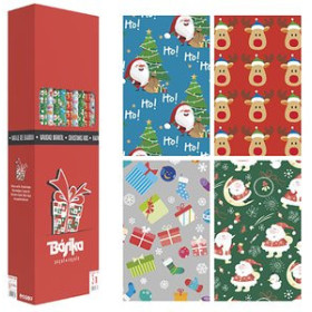 Papel de regalo en rollo PAPEL de REGALO ROLLO BASIKA 1x3 m (CAJA de 40) NAVIDAD INFANTIL