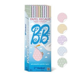 Papel de regalo en rollo PAPEL de REGALO ROLLO SADIPAL GRAN FORMATO XL 1x2 m (CAJA de 50) BEBE
