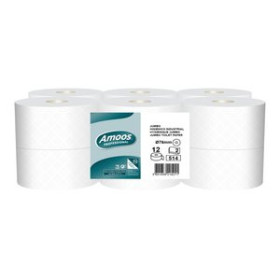Celulosas PAPEL HIGIENICO AMOOS PROFESSIONAL JUMBO 2 CAPAS 514 SERVICIOS 180 METROS BLANCO
