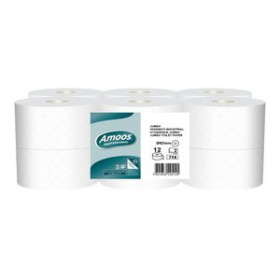 Celulosas PAPEL HIGIENICO AMOOS PROFESSIONAL JUMBO 2 CAPAS 714 SERVICIOS 250 METROS BLANCO