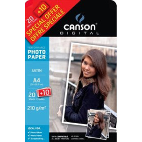 Papel inkjet PAPEL INKJET CANSON FOTO PERFORMANCE A4 210g 20h SATINADO