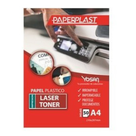 Papel inkjet transfer y especial PAPEL YOSAN PAPERPLAST PLASTICO BLANCO BRILLO A4 DE 150 MICRAS