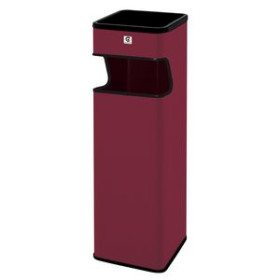Ceniceros PAPELERA CENICERO CILINDRO METALICA CUADRADA B-33 BURDEOS