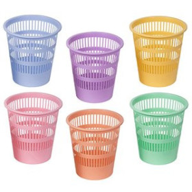Papeleras plásticas rejilla PAPELERA PLASTICO REJILLA FAIBO 12 L PACK de 9 SURTIDO PASTEL