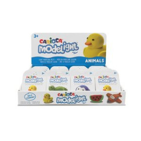 Plastilina PASTA DE MODELAR CARIOCA MODELIGHT ANIMAL BOTE 30g  EXPOSITOR DE 16