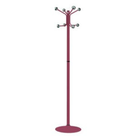 Percheros de pie PERCHERO CILINDRO PIE METALICO H-12D 8 BOLAS 175x37 DESMONTABLE BURDEOS
