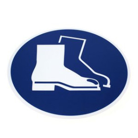 Señalización PICTOGRAMA ADHESIVO TARIFOLD PARA SUELO Y PARED "CALZADO DE SEGURIDAD REQUERIDO" Ø430 mm. BOLSA DE 1