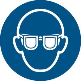 Señalización PICTOGRAMA JALEMA "GAFAS DE PROTECCION OBLIGATORIO" Ø200 mm. BOLSA DE 1