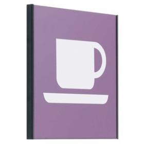 Señalización PICTOGRAMA MURAL 12x12 VINILO AZUL/SILUETA BLANCO "CAFETERIA"