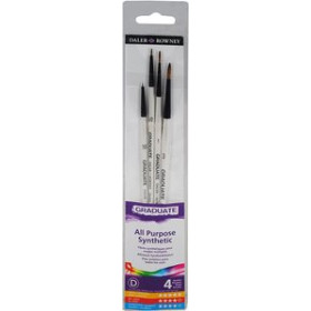 Pinceles y accesorios de pintura PINCEL DALER ROWNEY GRADUATE MANGO CORTO BLISTER DE 4