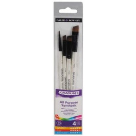 Pinceles y accesorios de pintura PINCEL DALER ROWNEY GRADUATE PLANOS MANGO CORTO BLISTER DE 4