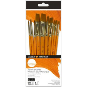 Pinceles y accesorios de pintura PINCEL DALER ROWNEY SIMPLY ACRILICO MANGO CORTO SET de 10