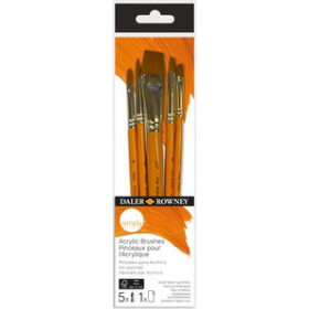 Pinceles y accesorios de pintura PINCEL DALER ROWNEY SIMPLY ACRILICO MANGO CORTO SET de 5