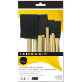 Pinceles y accesorios de pintura PINCEL DALER ROWNEY SIMPLY MIX MEDIA FOAM MANGO CORTO SET de 10