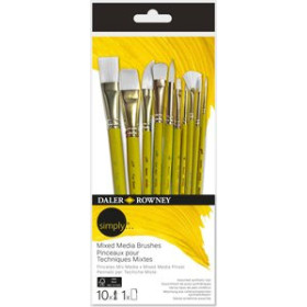 Pinceles y accesorios de pintura PINCEL DALER ROWNEY SIMPLY MIX MEDIA MANGO CORTO SET de 10