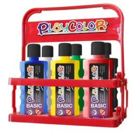 Pinturas acrílicas PINTURA ACRILICA PLAYCOLOR BASIC SURTIDO BOLSA de 6 colores 250 ml 