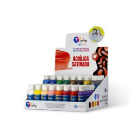 Pinturas para tela PINTURA ACRILICA TCOLORS 80 ml (botella) EXPOSITOR DE 64