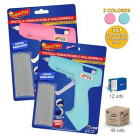 Pistola cola termofusible PISTOLA de COLA TERMOFUSIBLE SUPERTITE 15W (inalambrica) con BATERIA