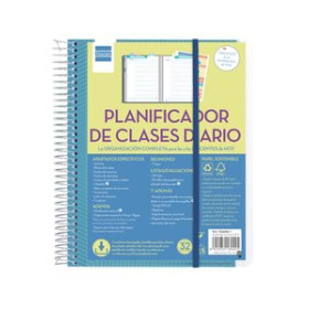 Agendas escolares PLANIFICADOR DE CLASES FINOCAM DEL DOCENTE ESPIRAL tapa PP D/P 4º 155x212 CON GOMA NO FECHADO