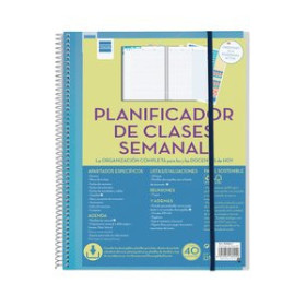 Agendas escolares PLANIFICADOR DE CLASES FINOCAM DEL DOCENTE ESPIRAL tapa PP S/V 230x310 CON GOMA NO FECHADO