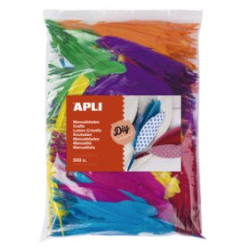 Pom-pom y plumas PLUMAS APLI COLORES SURTIDO BOLSA DE 500