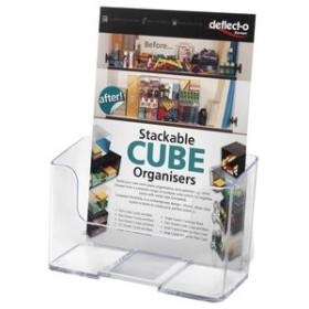 Expositores sobremesa PORTAFOLLETOS SOBREMESA DEFLECT-O A5 VERTICAL 1 COMPARTIMENTO RESPALDO ALTO CRISTAL