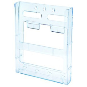 Expositores sobremesa PORTAFOLLETOS SOBREMESA DEFLECT-O LIT-LOC A4 VERTICAL MODULABLE CRISTAL