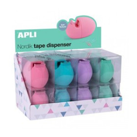 Dispensadores de cinta adhesiva PORTARROLLOS APLI NORDIK SURTIDO EXPOSITOR DE 8