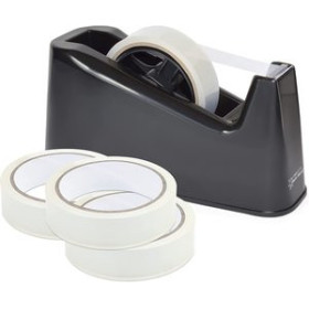 Dispensadores de cinta adhesiva PORTARROLLOS RAPESCO ANTIBACTERIANO 33/66 MT. NEGRO 