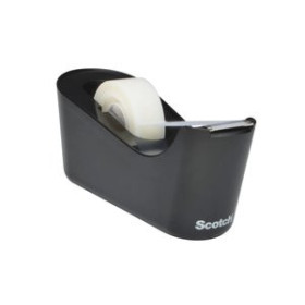 Dispensadores de cinta adhesiva PORTARROLLOS SCOTCH C18 NEGRO + 1 ROLLO  MAGIC 19x33