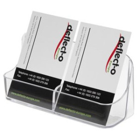 Vades y accesorios sobremesa PORTATARJETAS SOBREMESA DEFLECT-O 2 COMPARTIMENTOS VERTICAL CRISTAL