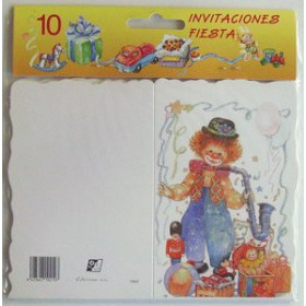 Tarjetas de felicitación e invitación POSTALES INVITACION A FIESTA BOLSA DE 10 TROQUELADAS