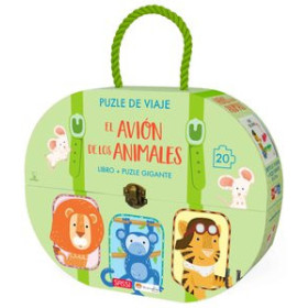 Juegos educativos PUZLE DE VIAJE Y LIBRO SASSI MANOLITO BOOKS EL AVION DE LOS ANIMALES 20 PIEZAS (+3 años)