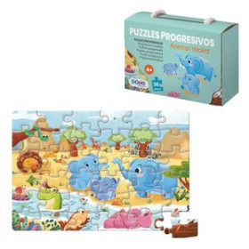 Juegos tradicionales PUZLE DOHE EDUCA PROGRESIVO 36 piezas ANIMAL WORLD (4-6 años)