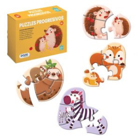 Juegos tradicionales PUZLE DOHE EDUCA PROGRESIVO 4-5 piezas ANIMALES  + 2AÑOS