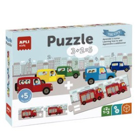 Juegos educativos PUZLE EDUCATIVO APLI KIDS SUMAS TRANSPORTES 30 PIEZAS