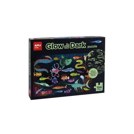 Juegos educativos PUZLE EDUCATIVO APLI KIDS 104 PIEZAS FLUORESCENTE OCEANO (+5 años)