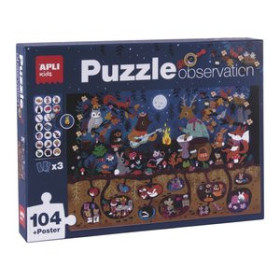 Juegos educativos PUZLE EDUCATIVO APLI KIDS 104 PIEZAS OBSERVACION BOSQUE (+5 años)