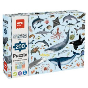Juegos educativos PUZLE EDUCATIVO APLI KIDS 200 PIEZAS ANIMALES MARINOS AMENAZADOS (+6 años)