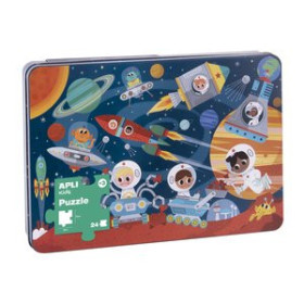 Juegos educativos PUZLE EDUCATIVO APLI KIDS 24 PIEZAS CAJA METALICA ESPACIO