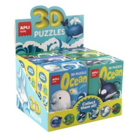 Juegos educativos PUZLE EDUCATIVO APLI KIDS 3D ANIMALES DEL OCEANO SURTIDO EXPOSITOR de 6 (+6 años)
